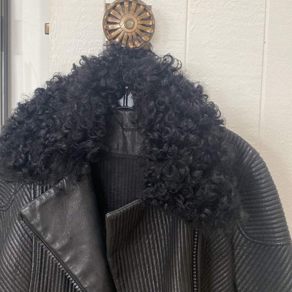 Ellie Tahari leather Bomber Jacket Size Small - Picture 2 of 14